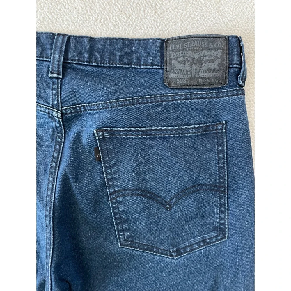 Levi's Mens 36 Regular Taper 508 Jeans Blue Indigo Stretch Denim 88508-0026